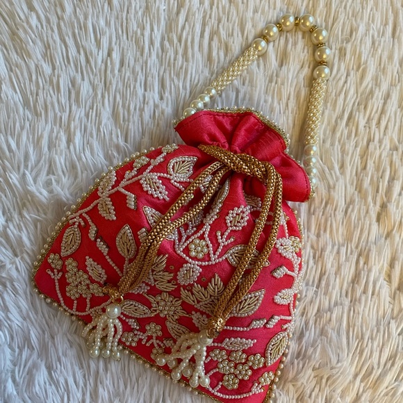Pink Drawstring Purse - Picture 2 of 5